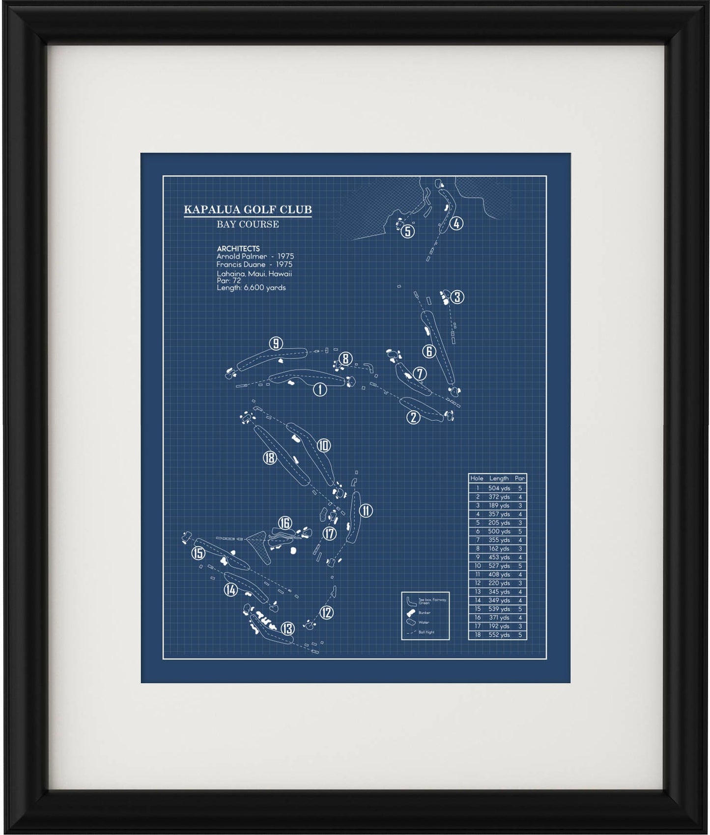 Kapalua Golf Club - Bay Course Blueprint (Print)