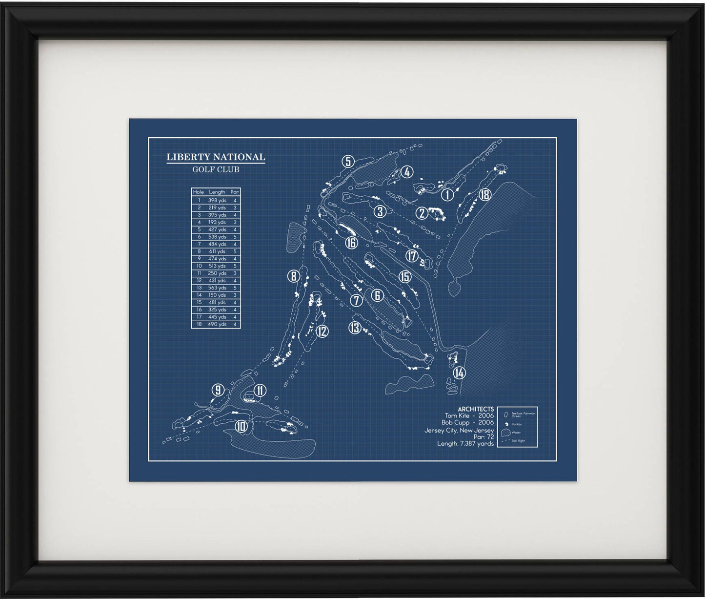Liberty National Golf Club Blueprint (Print)