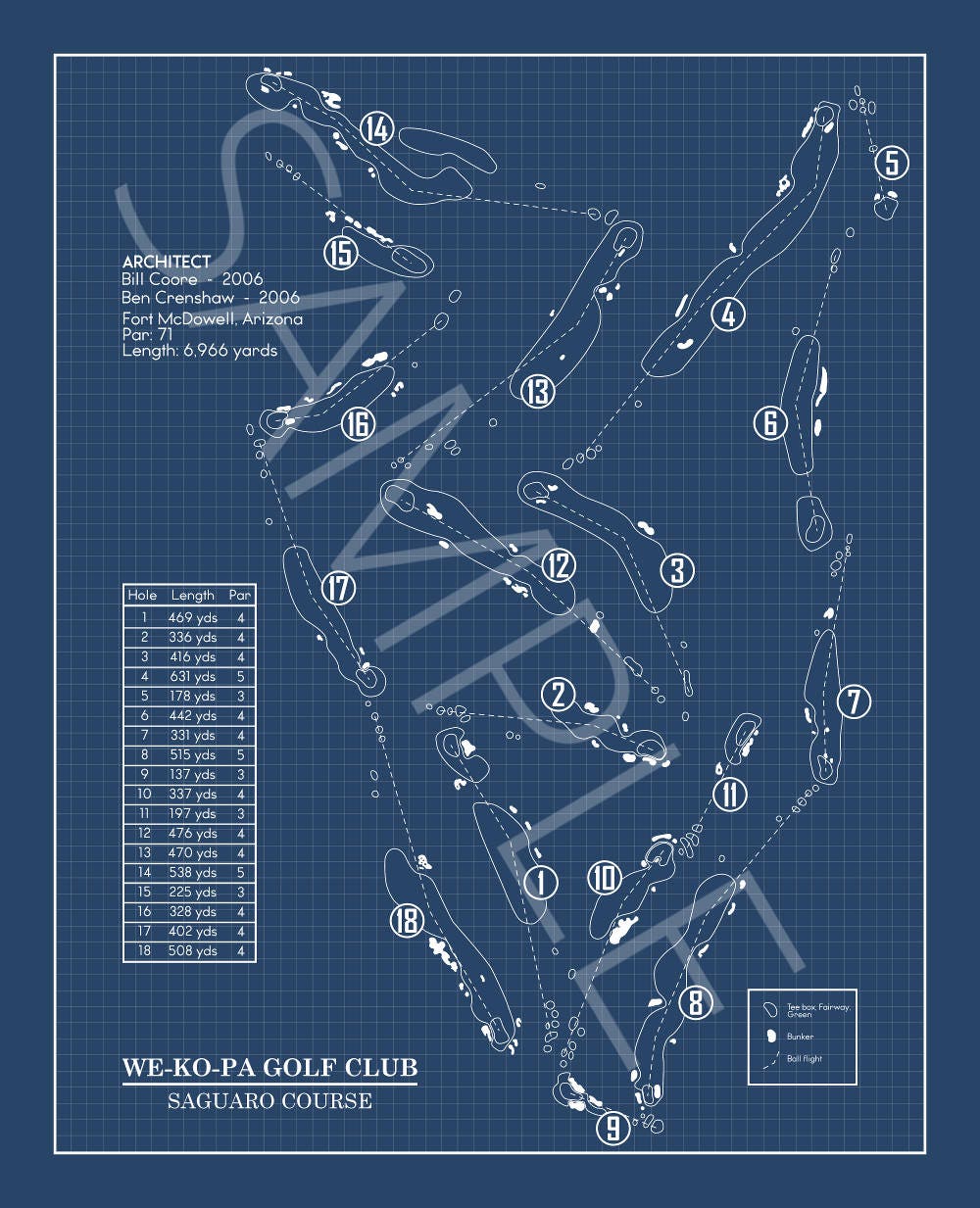 We-Ko-Pa Golf Club - Saguaro Course Blueprint (Print)