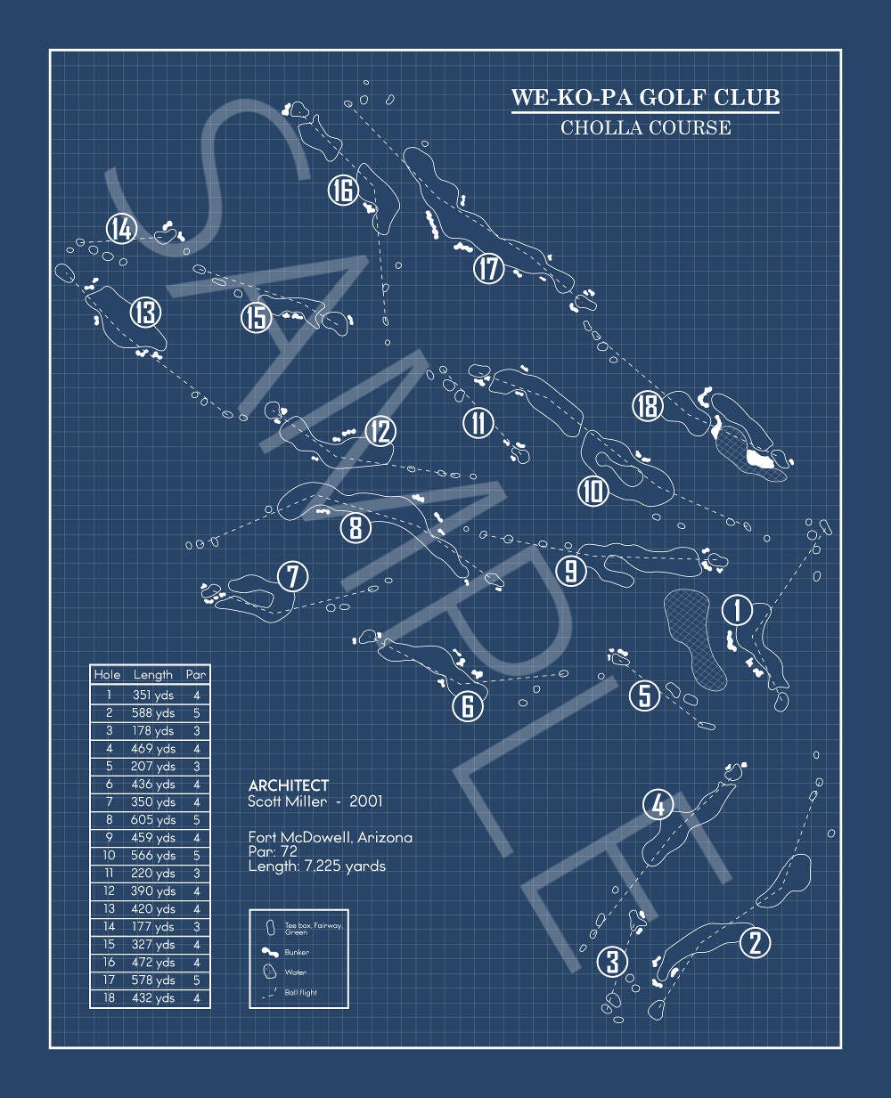 We-Ko-Pa Golf Club - Cholla Course Blueprint (Print)