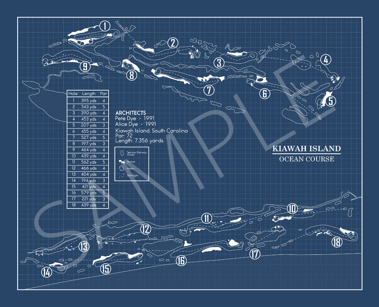 Kiawah Island Ocean Course Blueprint (Print)