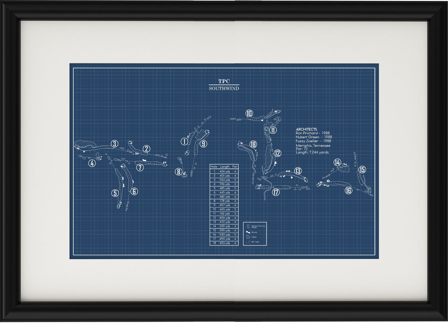 TPC Southwind Golf Course Blueprint (Print)