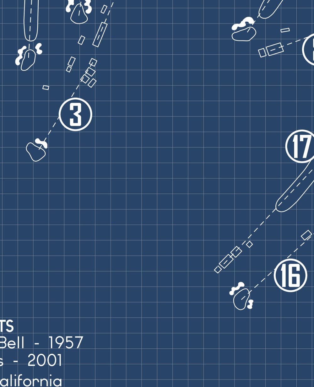 Torrey Pines Golf Course - South Course Blueprint (Print)