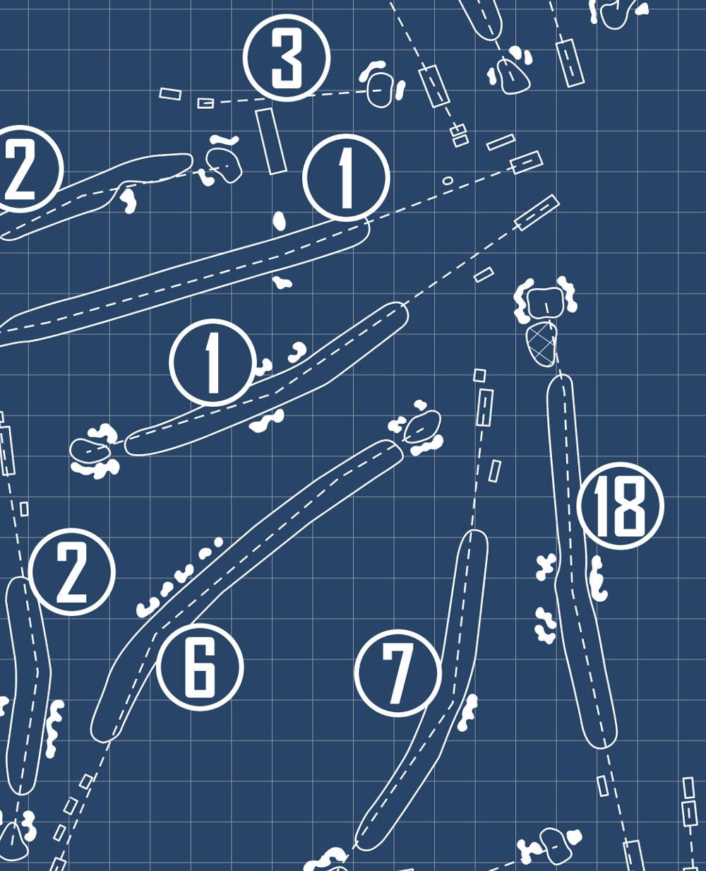 Torrey Pines Golf Course - North and South Courses Blueprint (Print)