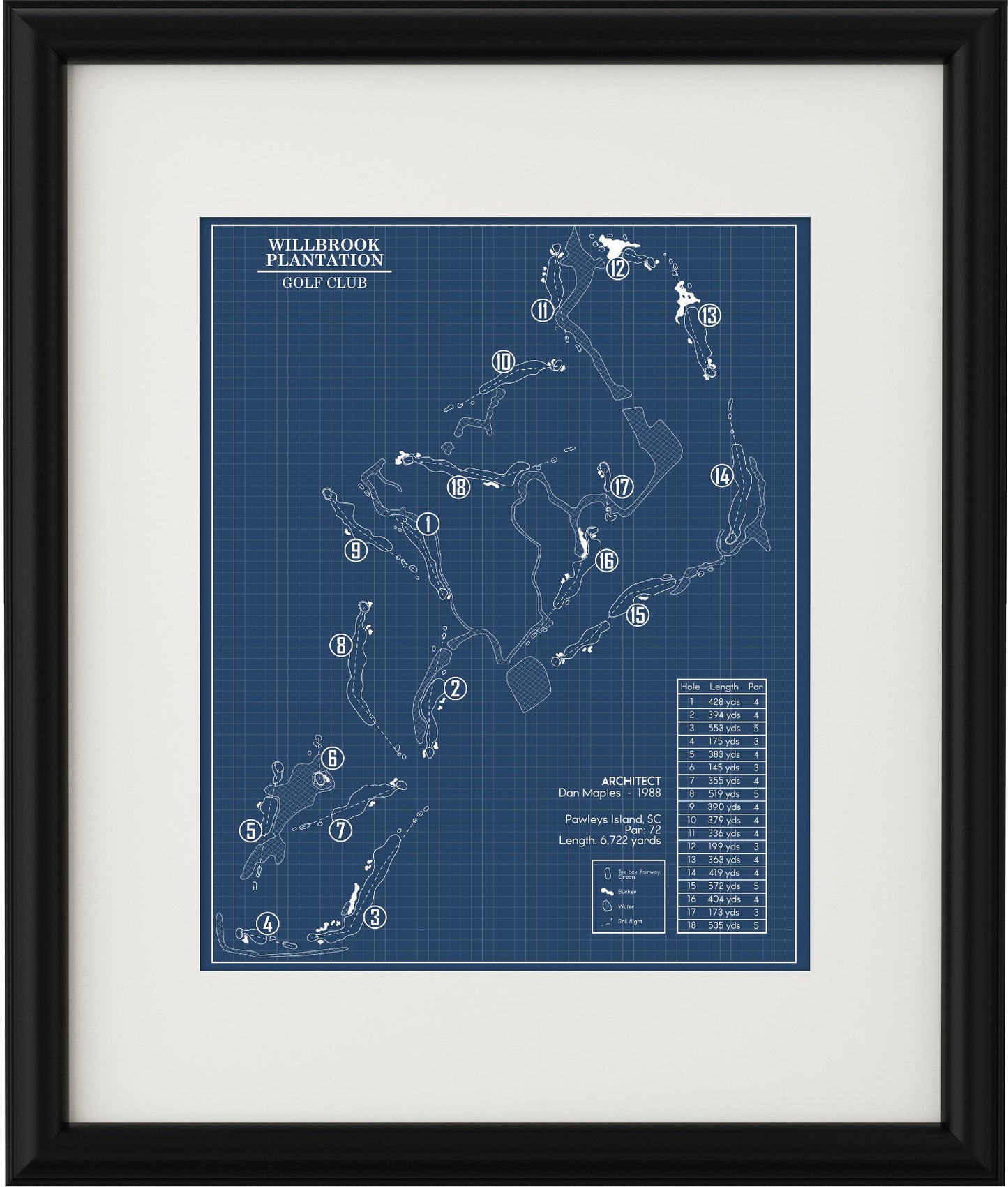 Willbrook Plantation Golf Club Blueprint (Print)