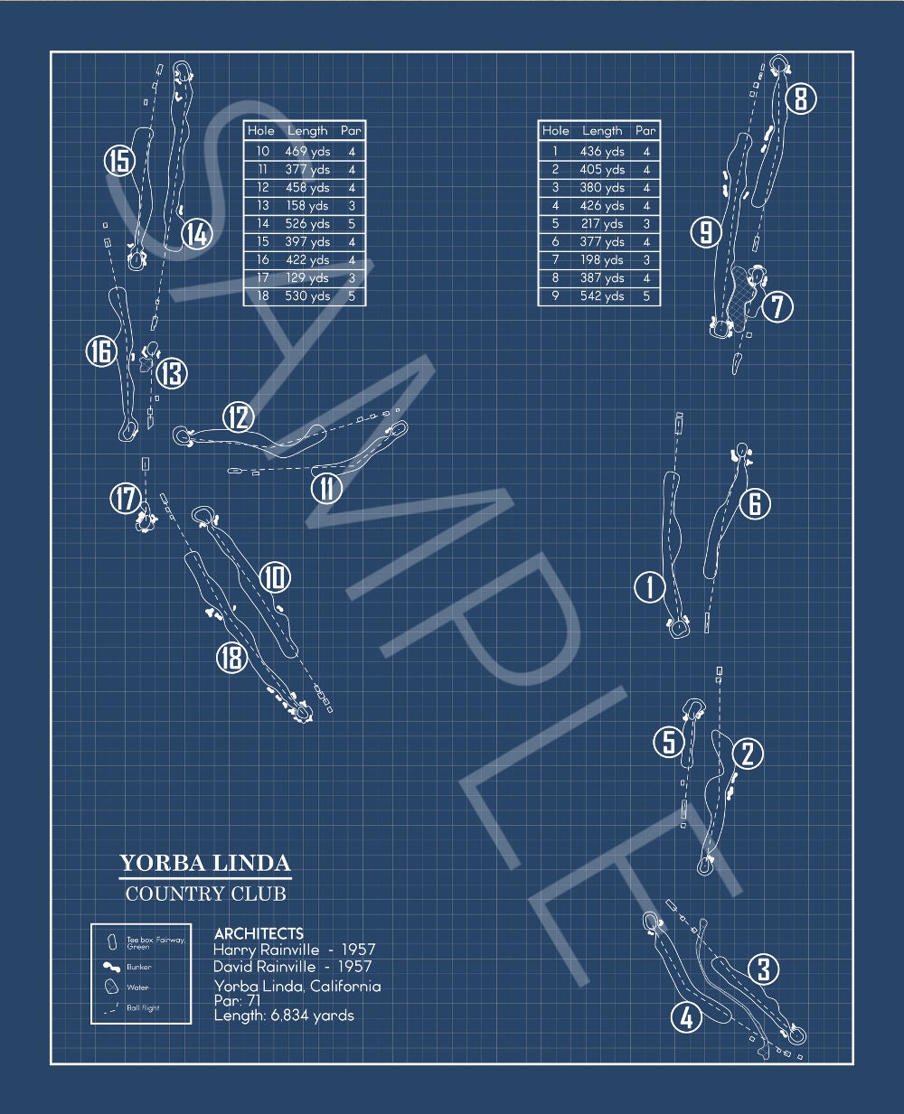 Yorba Linda Country Club Blueprint (Print)