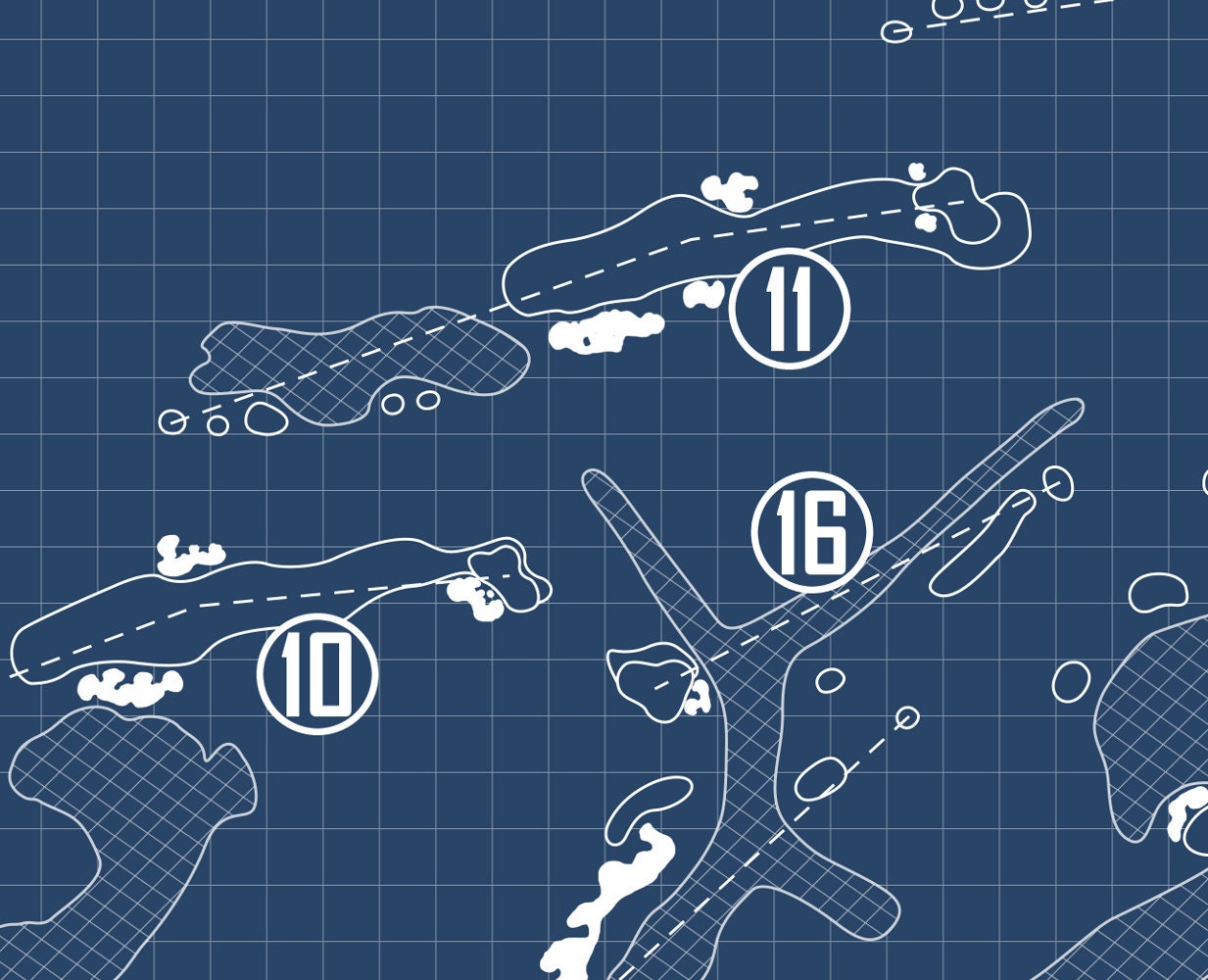 Whispering Pines Golf Club Blueprint (Print)