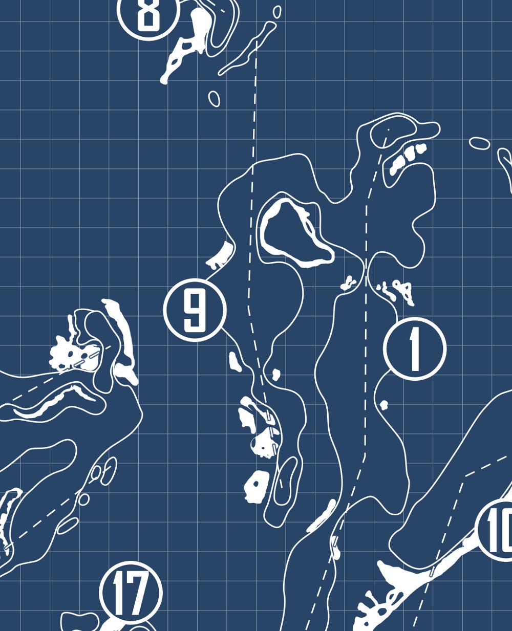 Tobacco Road Golf Club Blueprint (Print)