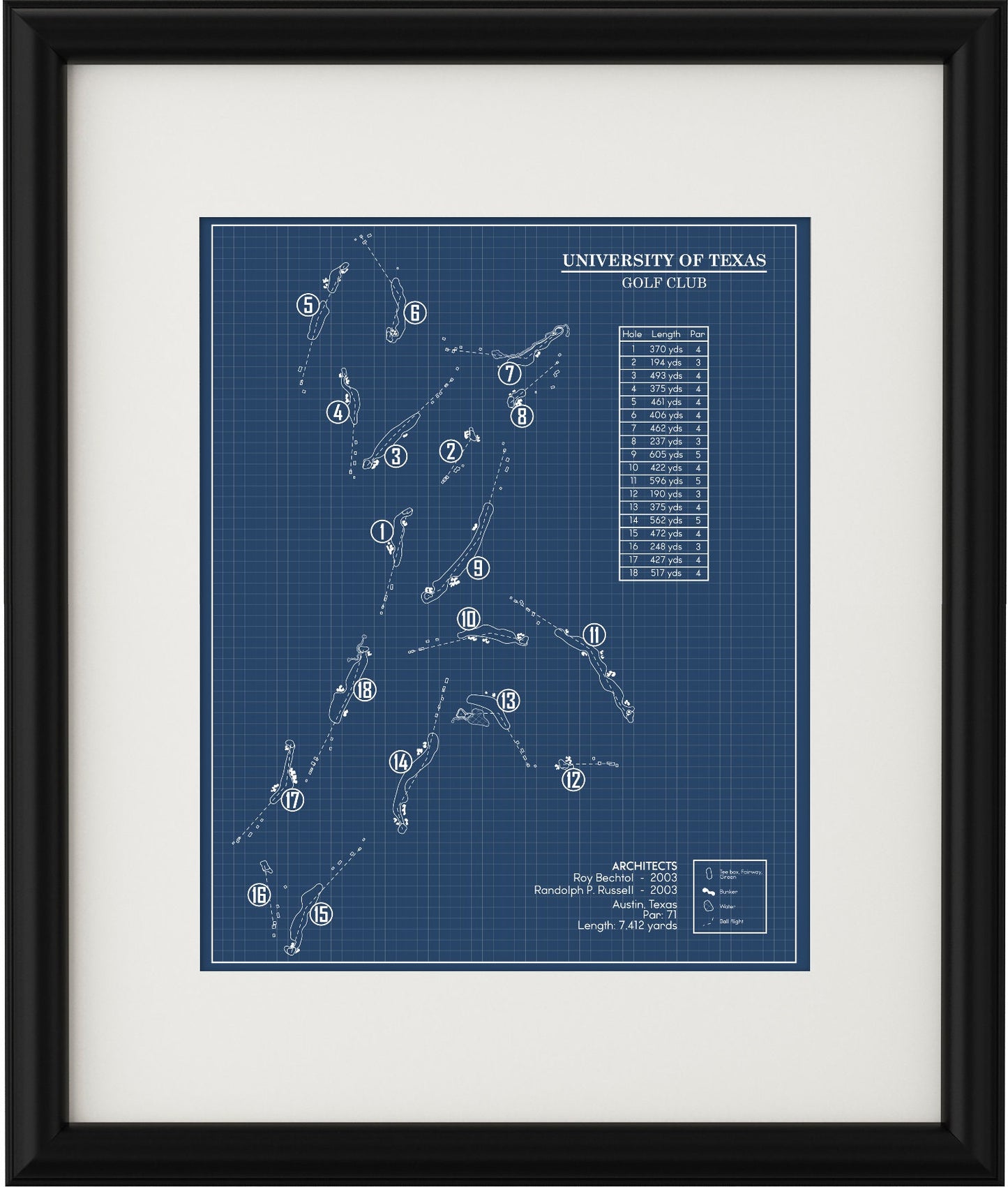 University of Texas Golf Club Blueprint (Print)