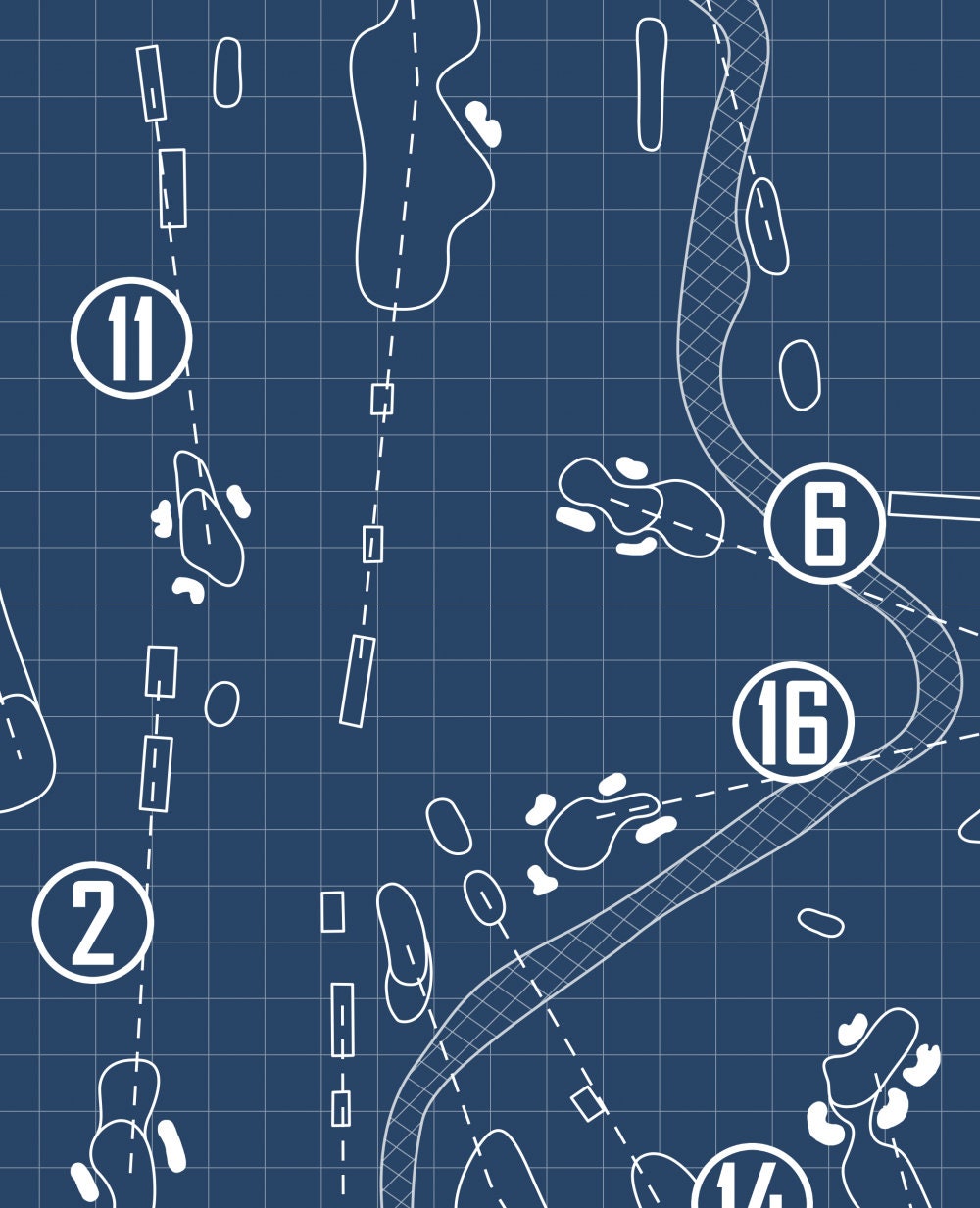 Cedar Brae Golf Club Blueprint (Print)