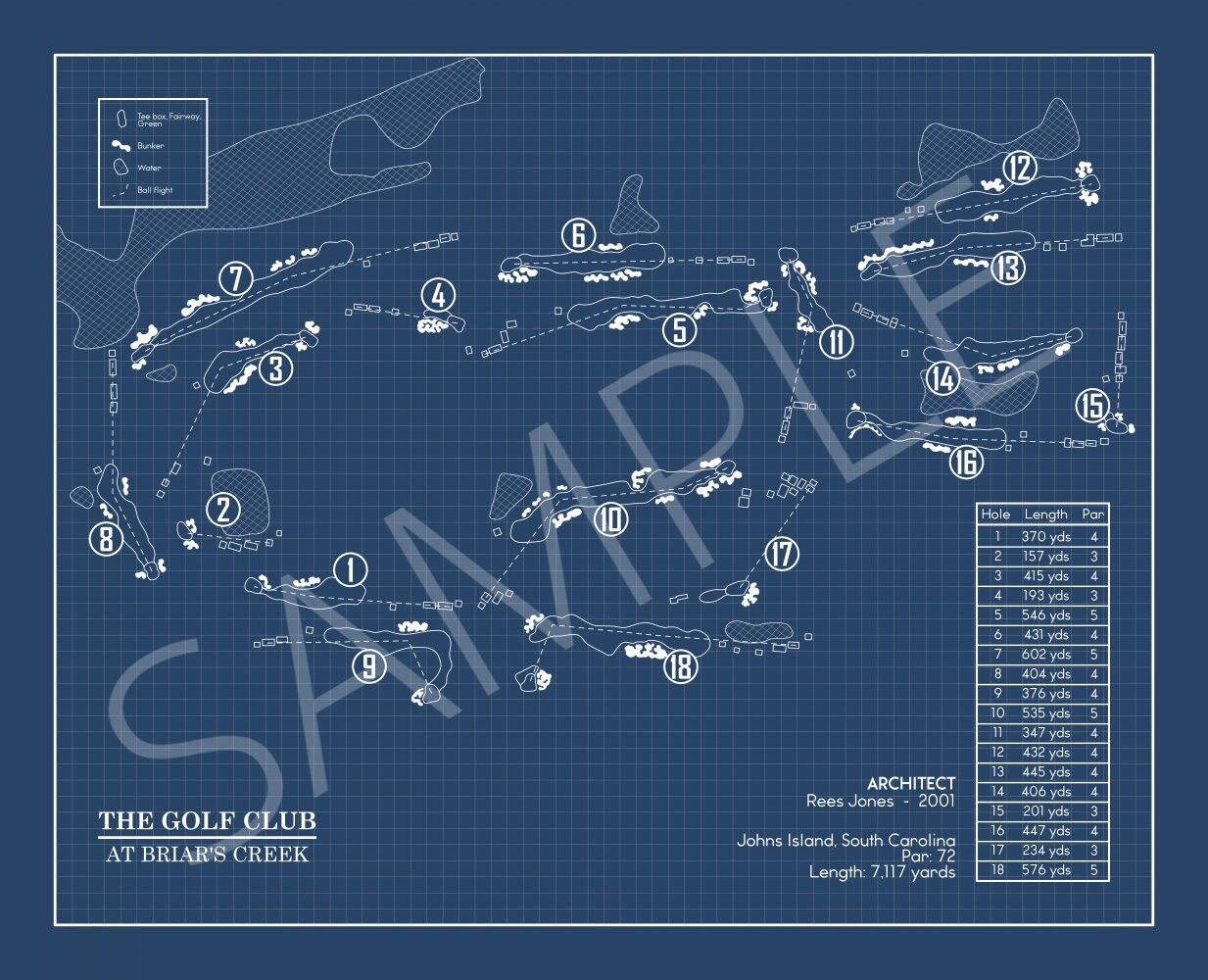 The Golf Club at Briar's Creek Blueprint (Print)