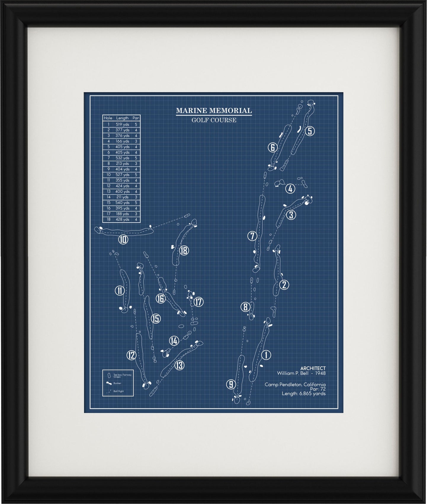 Marine Memorial Golf Course Blueprint (Print)