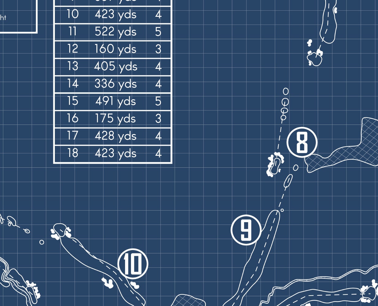 Muirfield Village Golf Club Blueprint (Print)