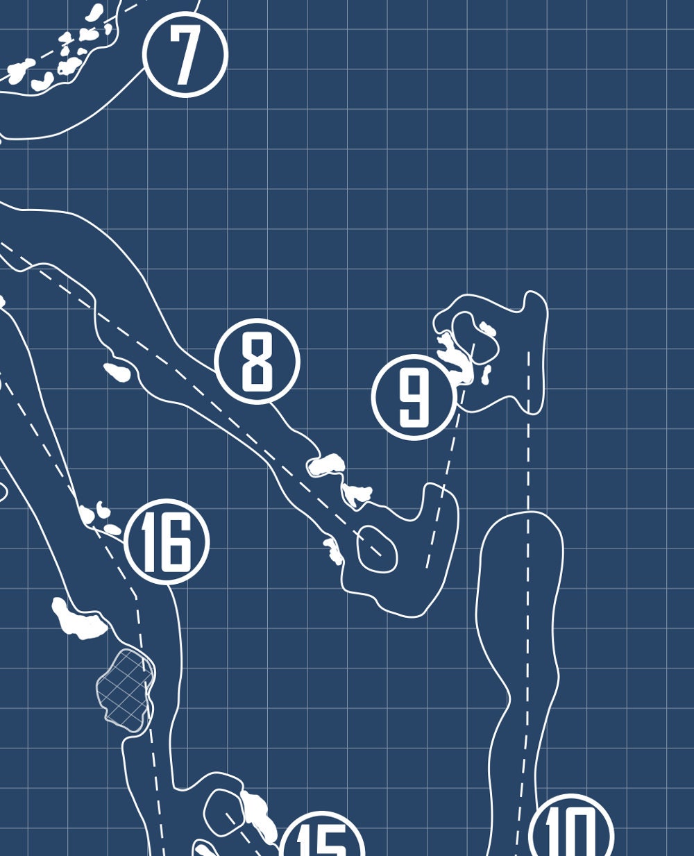 Pinehurst No. 2 Golf Course Blueprint (Print)