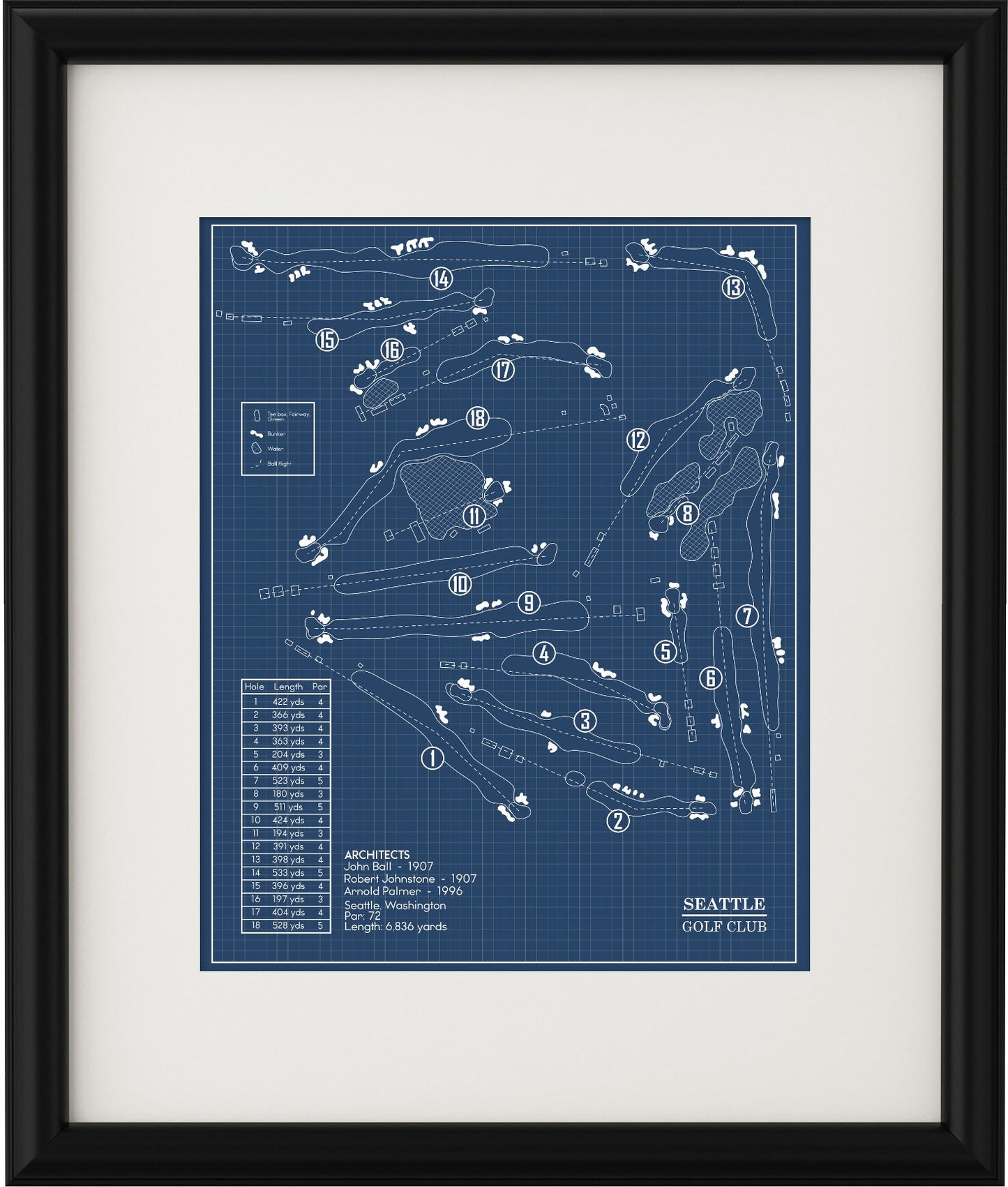 Seattle Golf Club Blueprint (Print)