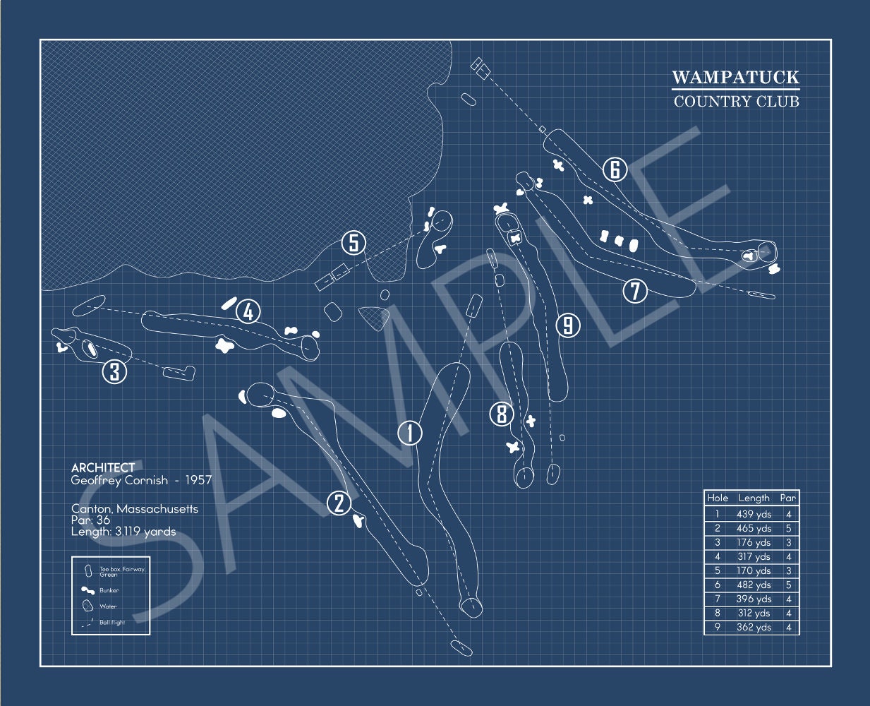 Wampatuck Country Club Blueprint (Print)