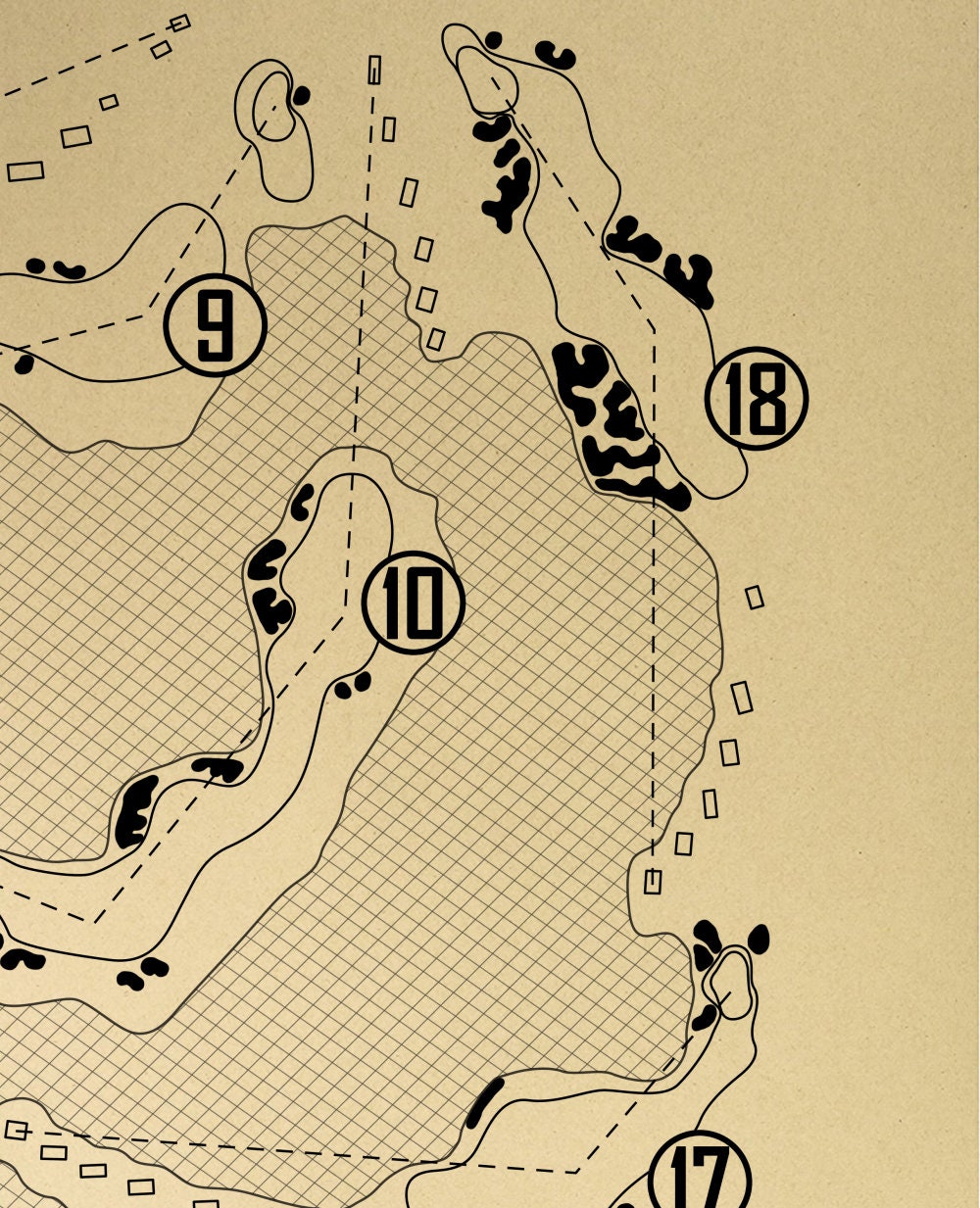 Quail Valley Golf Club Outline (Print)