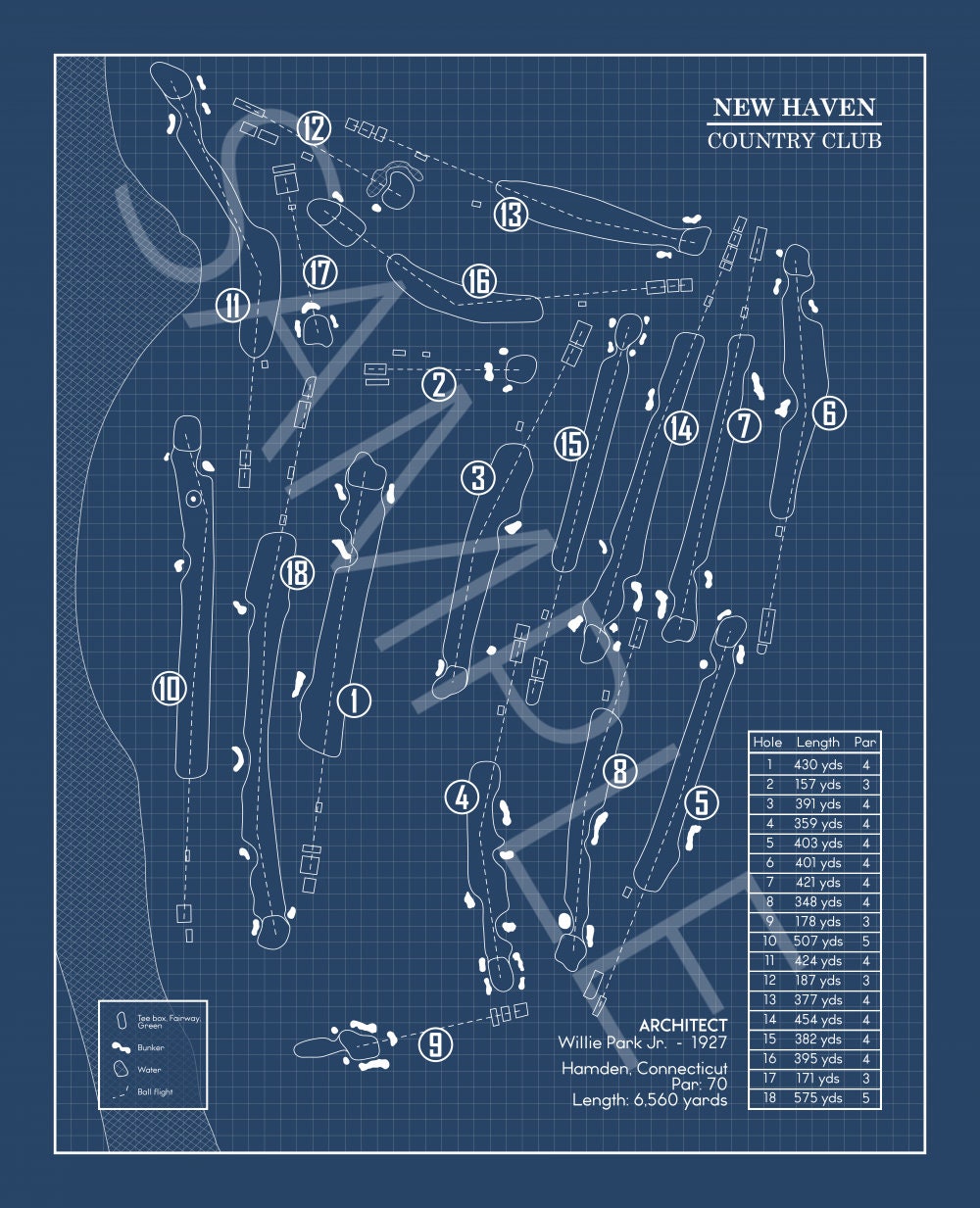 New Haven Country Club Blueprint (Print)