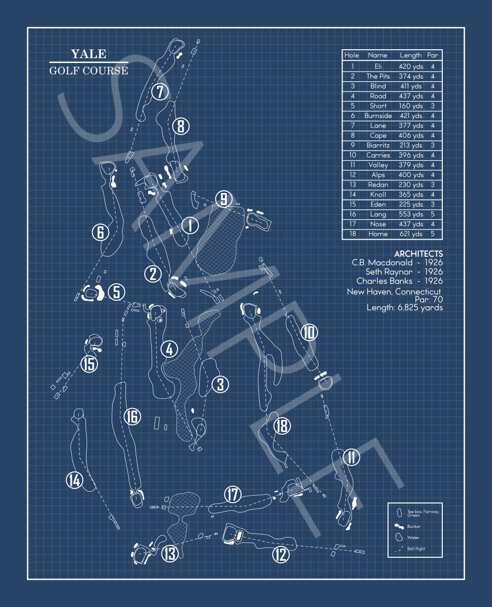 Yale Golf Course Blueprint (Print)