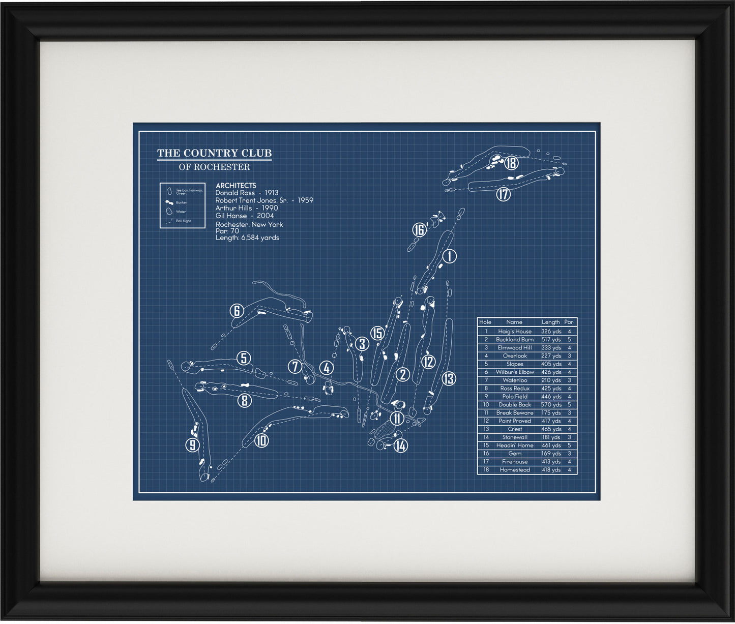 The Country Club of Rochester Blueprint (Print)