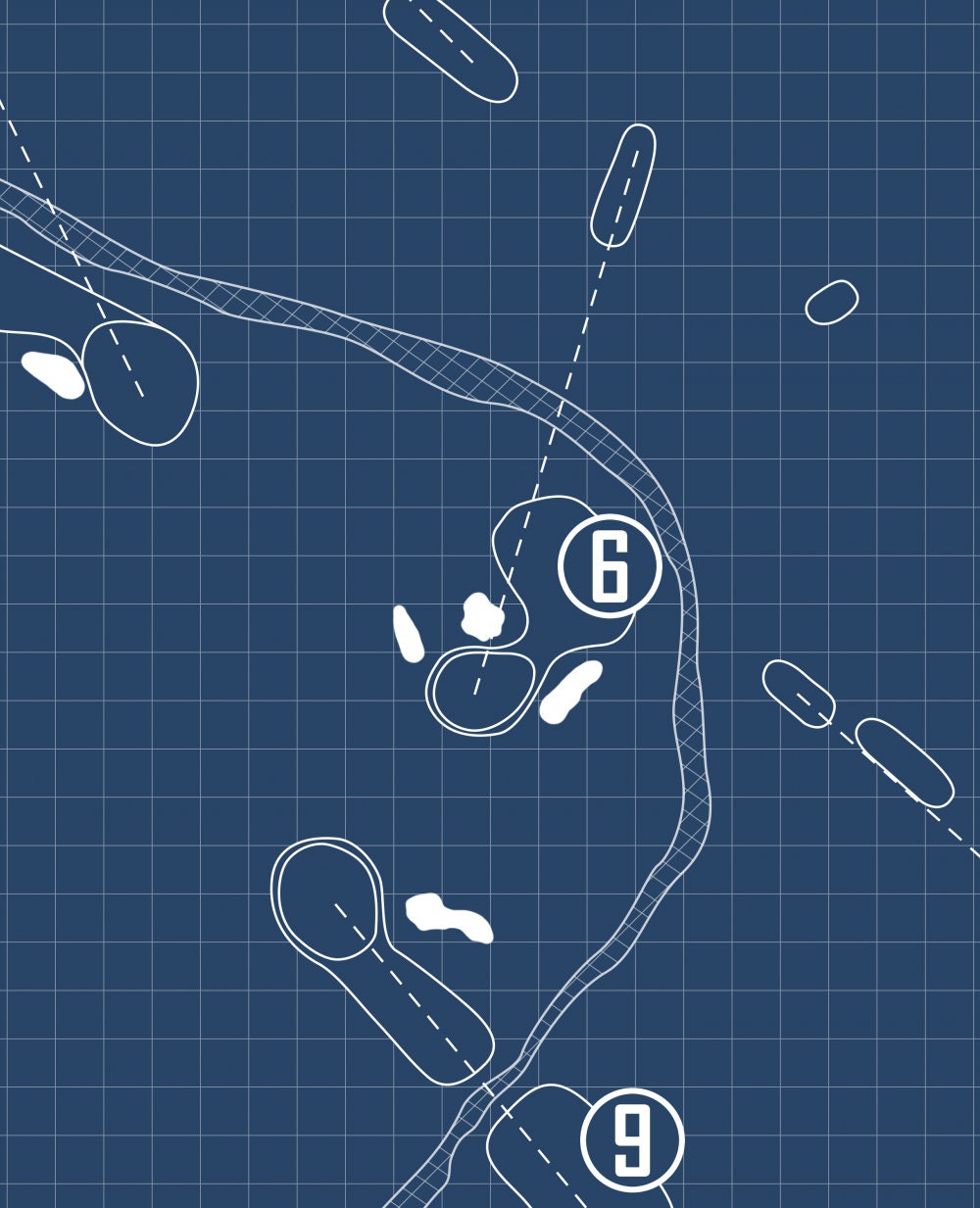Glenhardie Country Club Blueprint (Print)