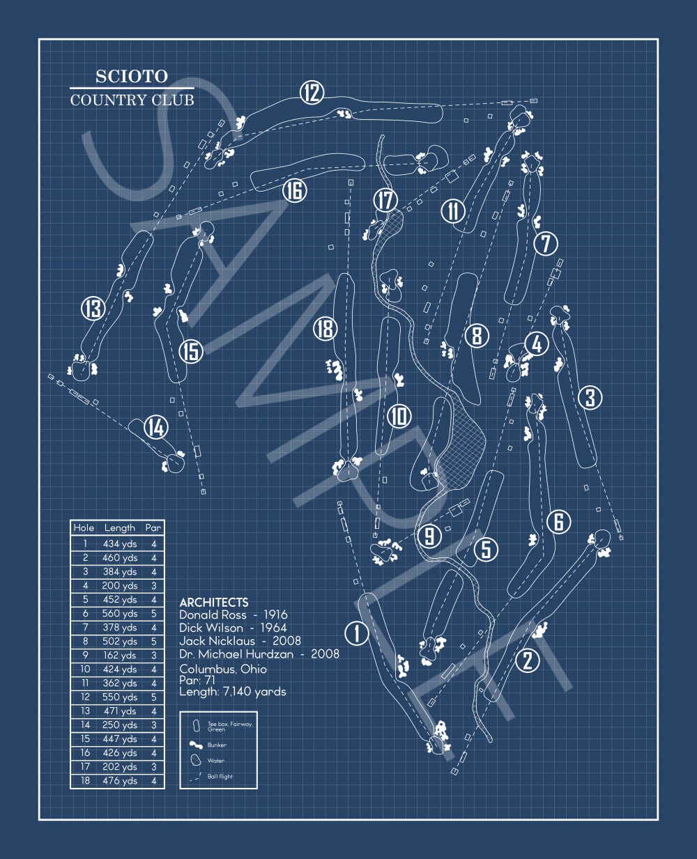 Scioto Country Club Blueprint (Print)