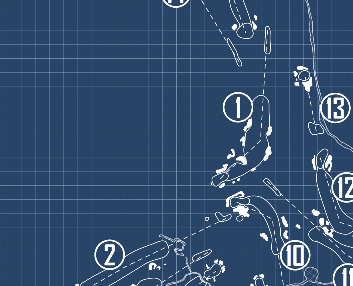 Merion Golf Club East Course Blueprint (Print)