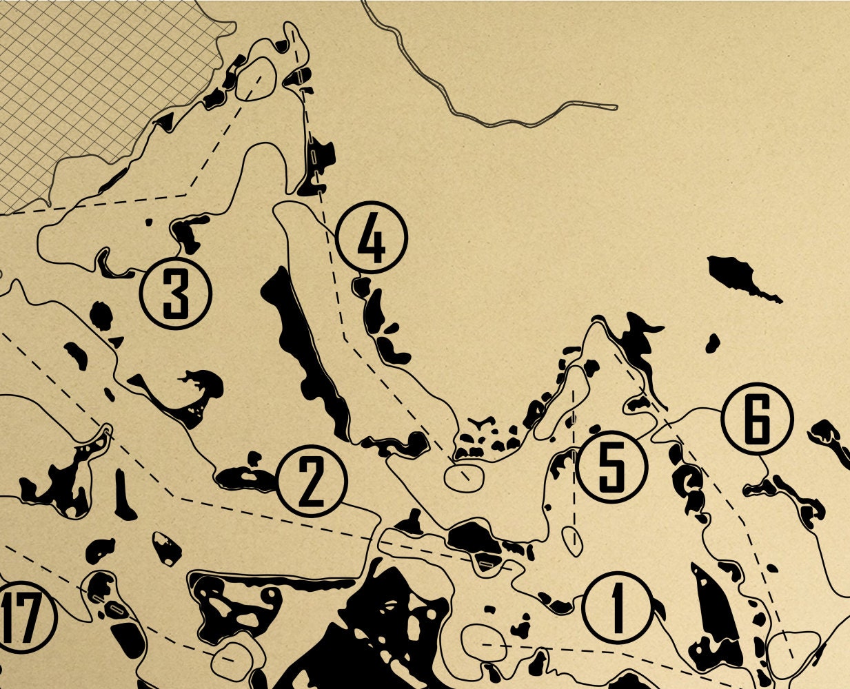 Streamsong Blue Golf Course Outline (Print)
