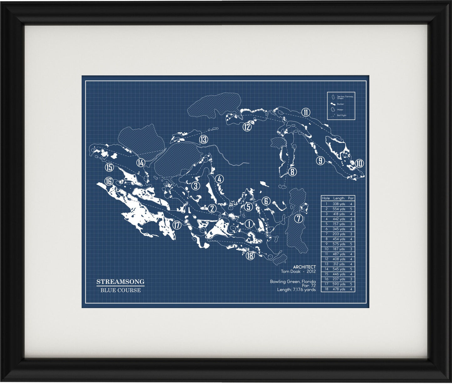 Streamsong Blue Golf Course Blueprint (Print)