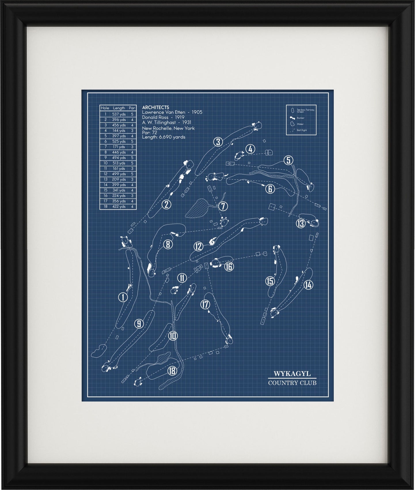 Wykagyl Country Club Blueprint (Print)