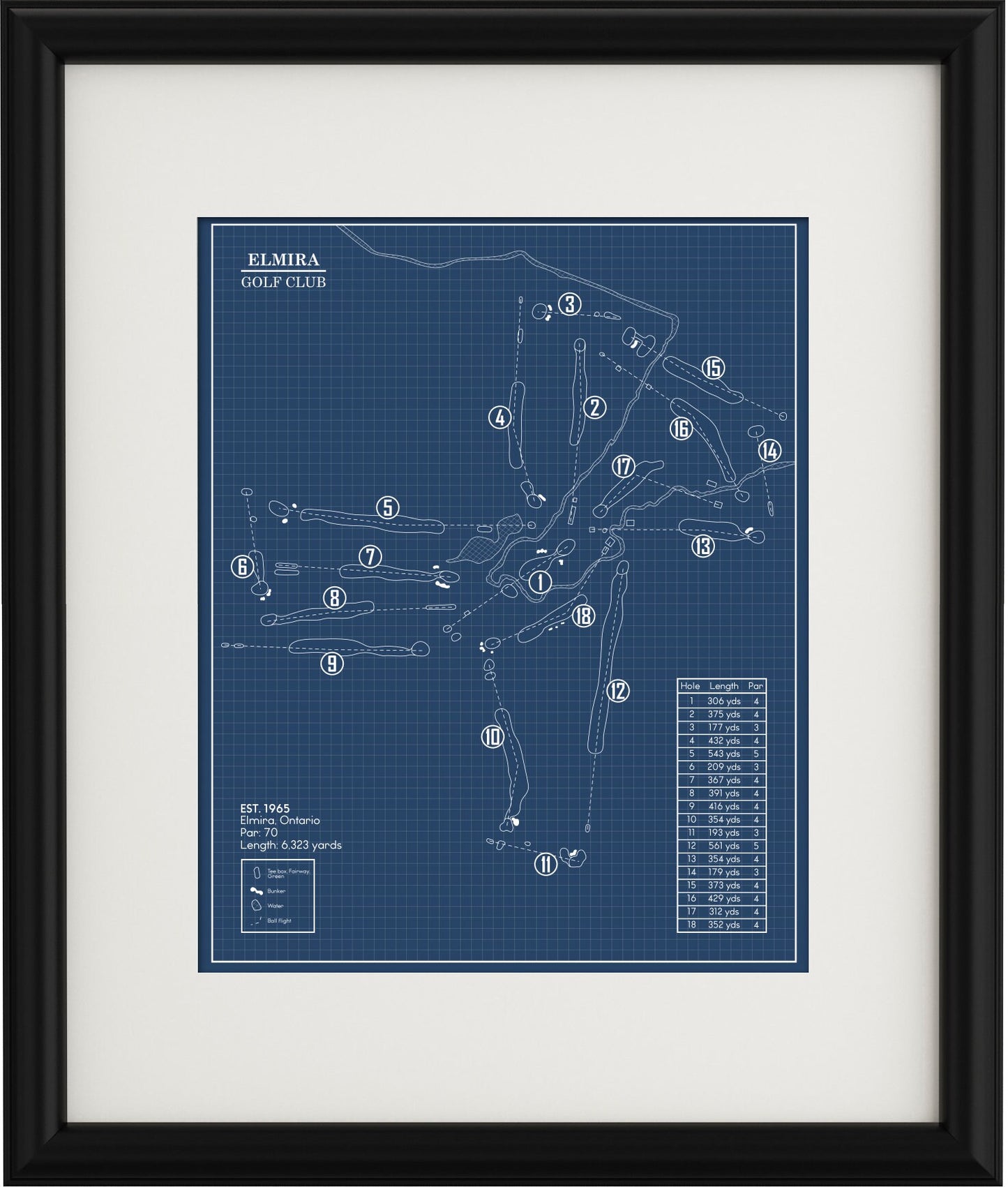 Elmira Golf Club Blueprint (Print)