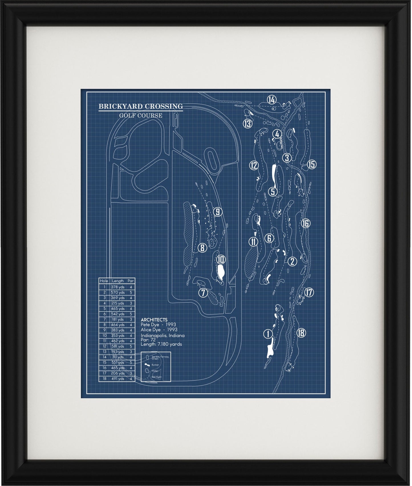 Brickyard Crossing Golf Course Blueprint (Print)