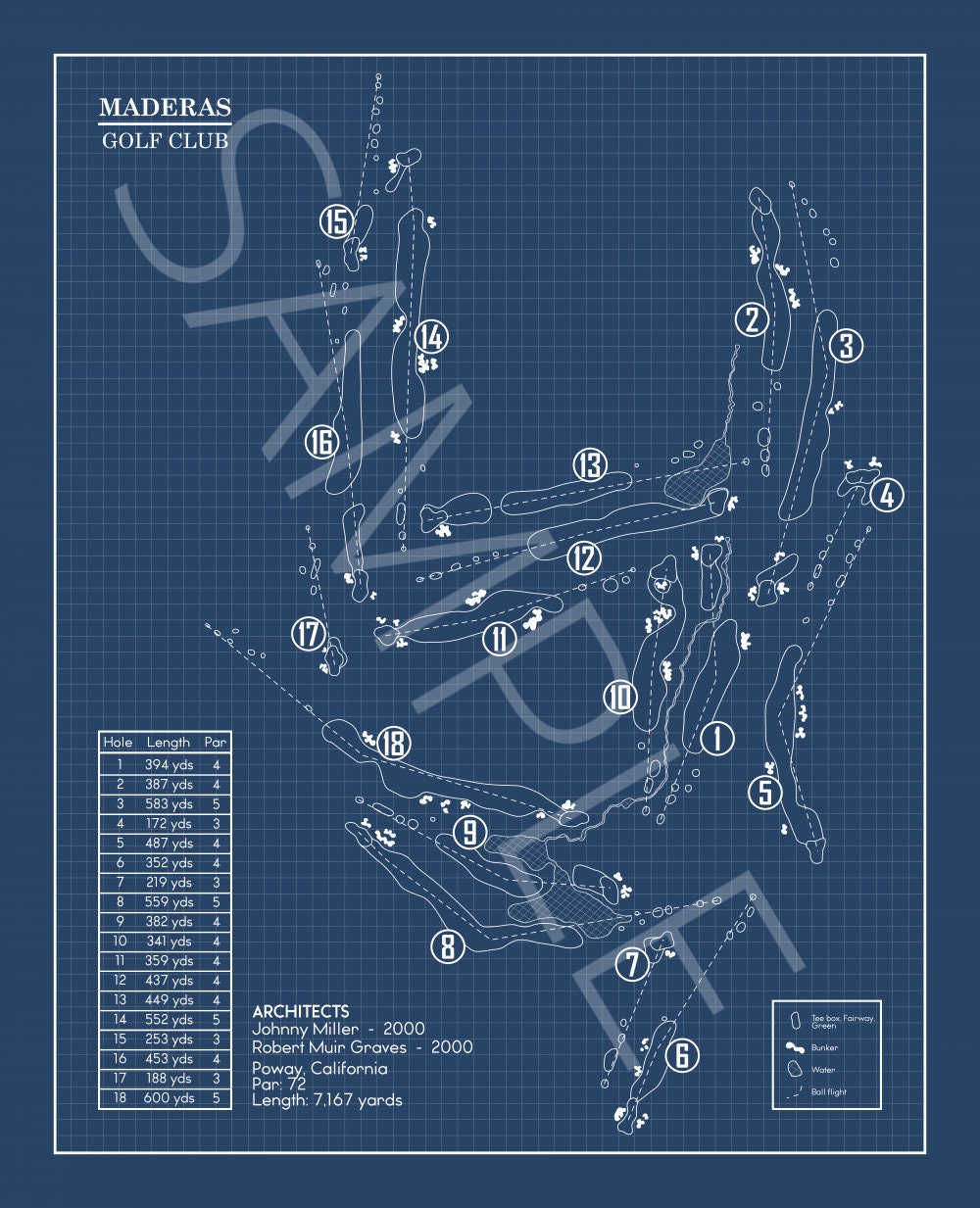 Maderas Golf Club Blueprint (Print)