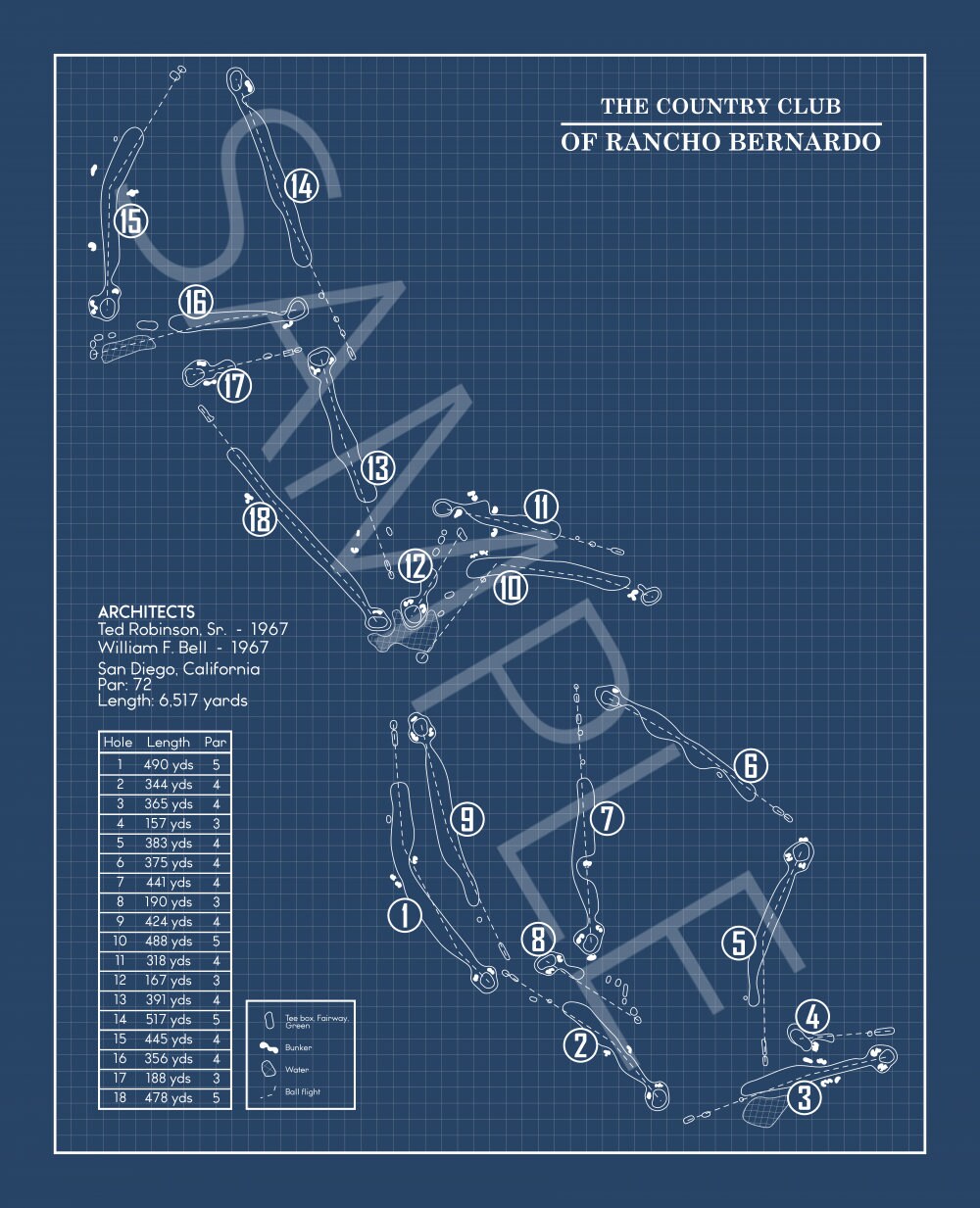 The Country Club of Rancho Bernardo Blueprint (Print)