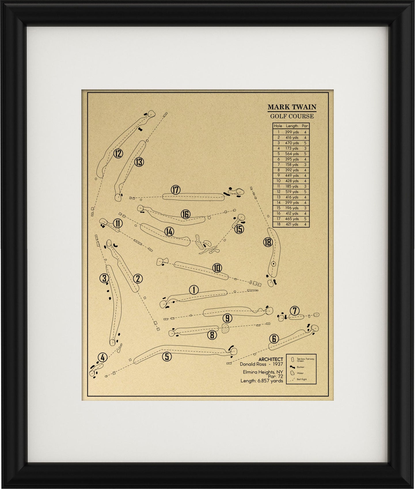 Mark Twain Golf Course Outline (Print)