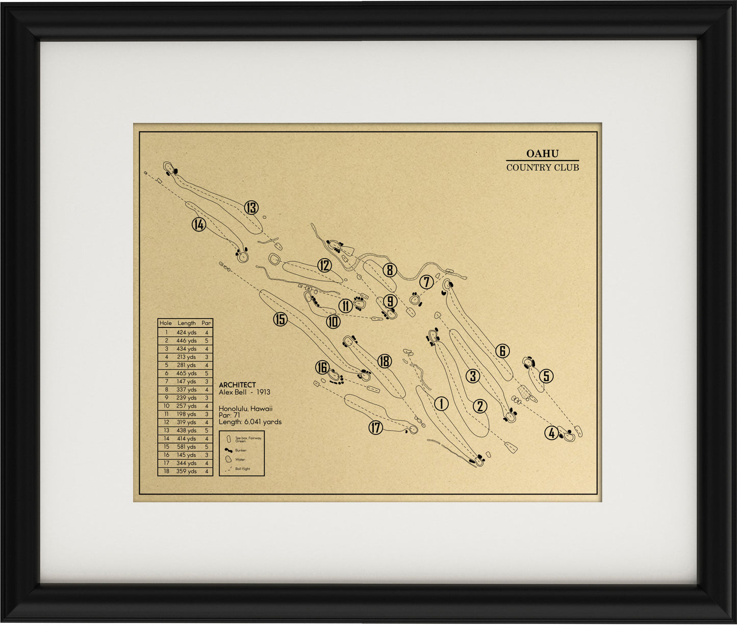 Oahu Country Club Outline (Print)