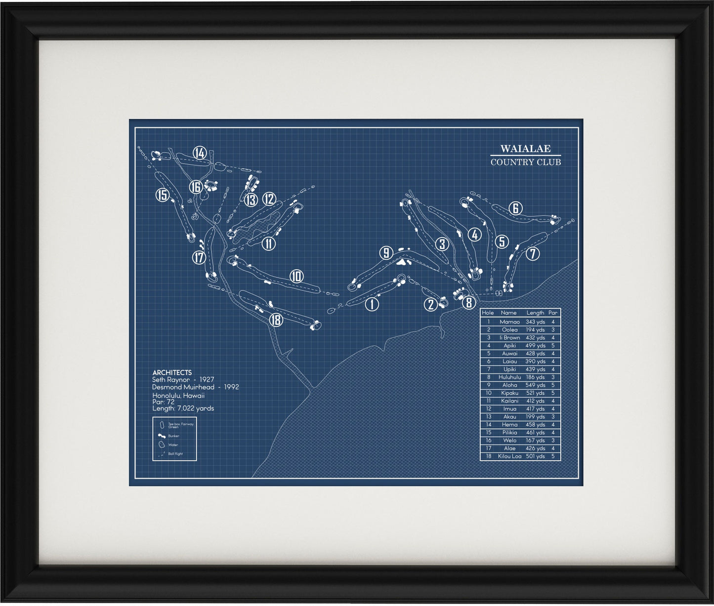 Waialae Country Club Blueprint (Print)