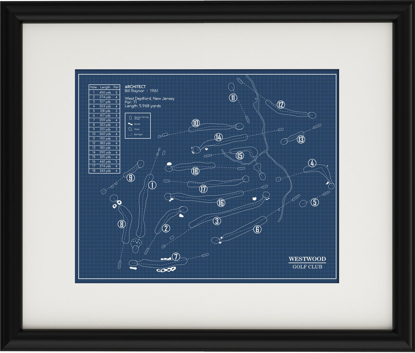 Westwood Golf Club Blueprint (Print)