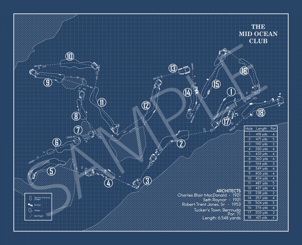 Mid Ocean Club Blueprint (Print)
