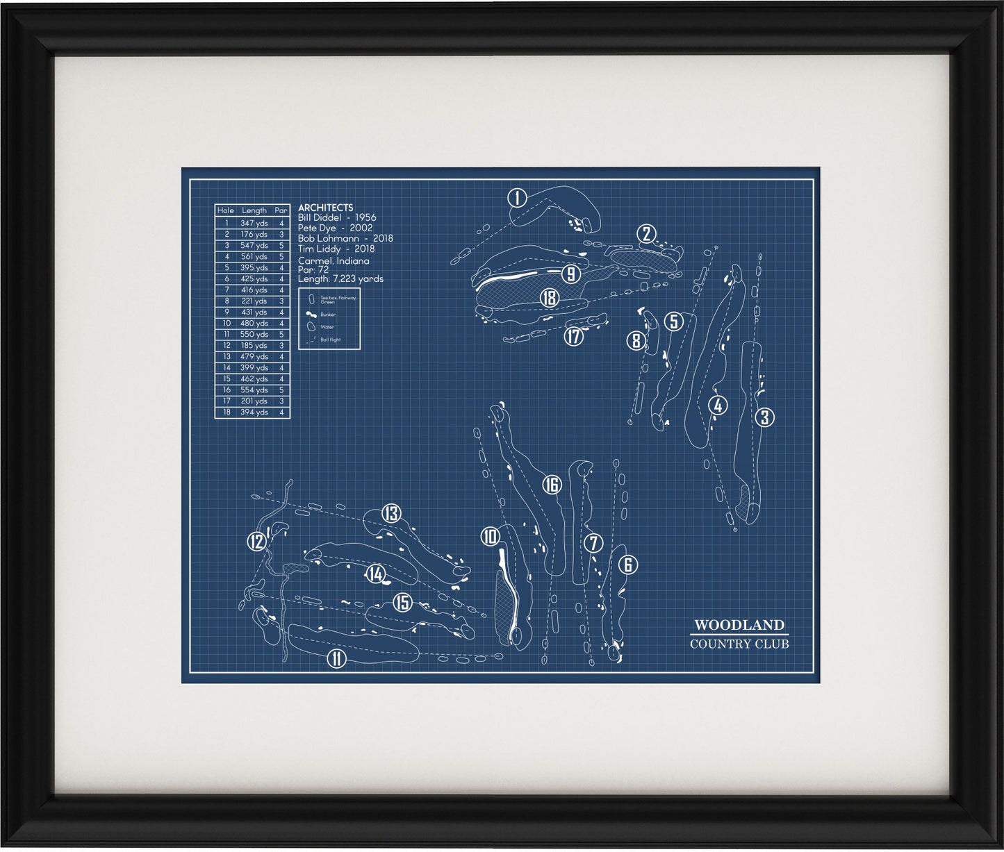 Woodland Country Club Blueprint (Print)