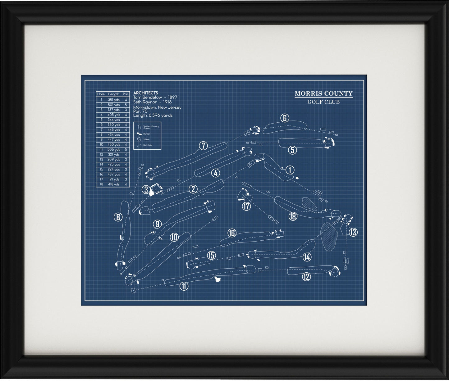 Morris County Golf Club Blueprint (Print)