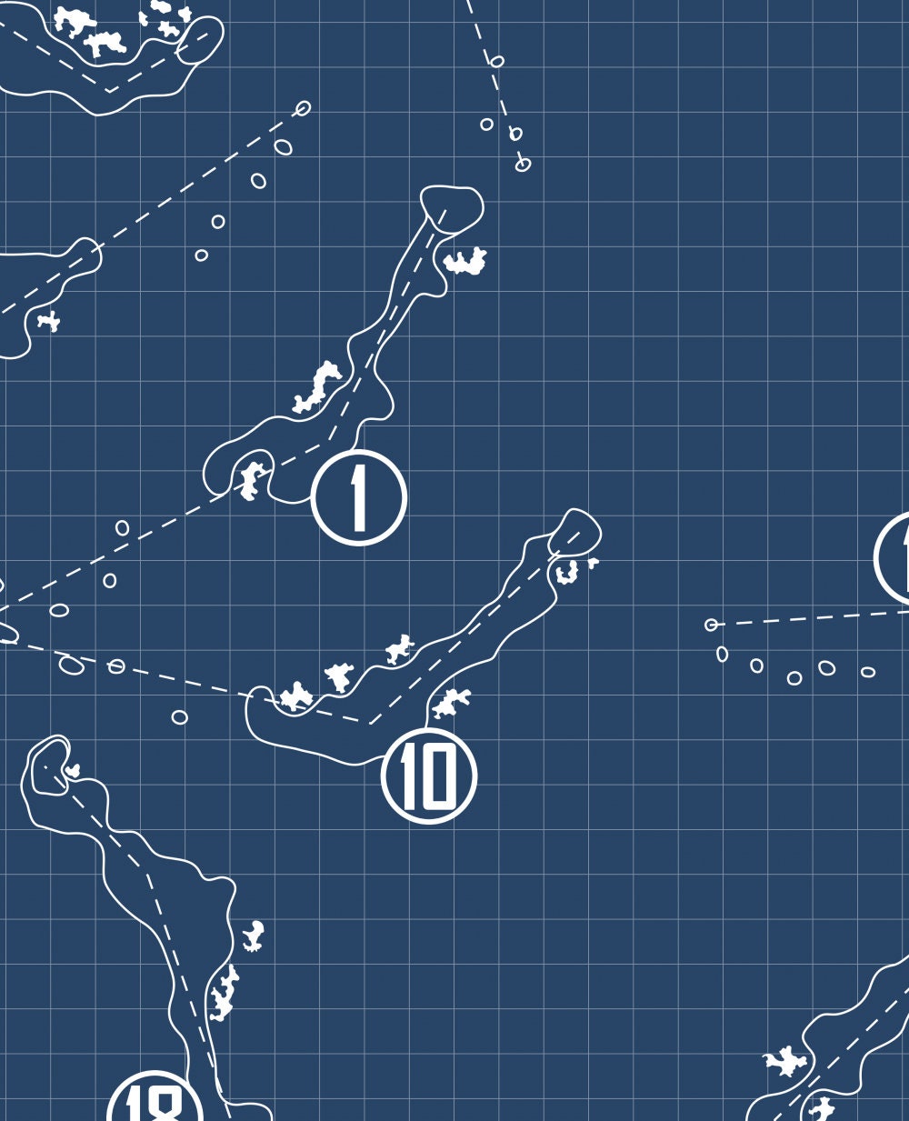 Nanea Golf Club Blueprint (Print)