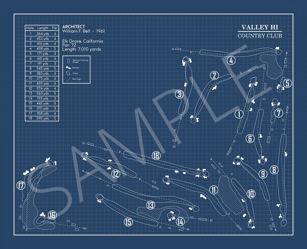 Valley Hi Country Club Blueprint (Print)