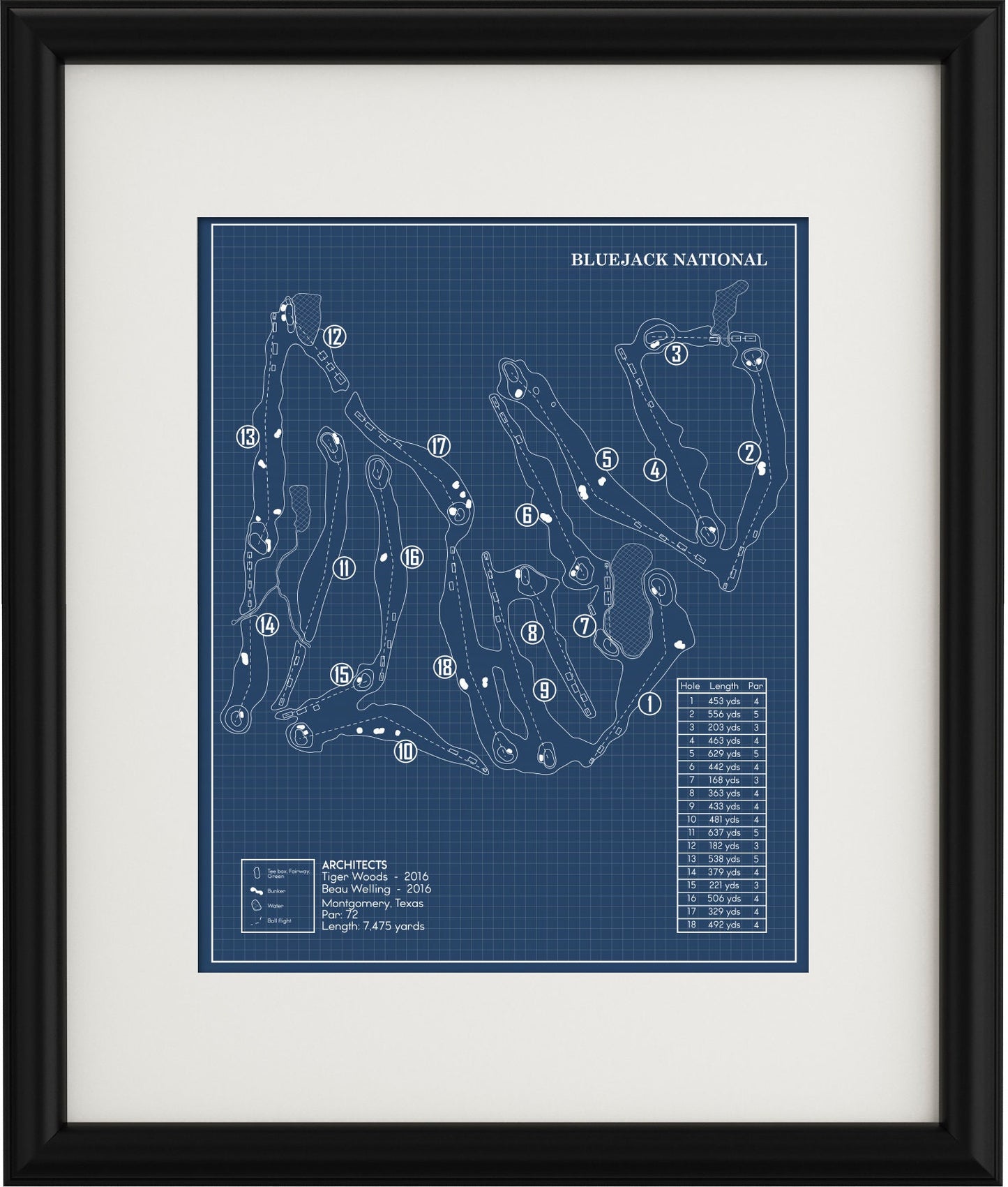 Bluejack National Golf Course Blueprint (Print)