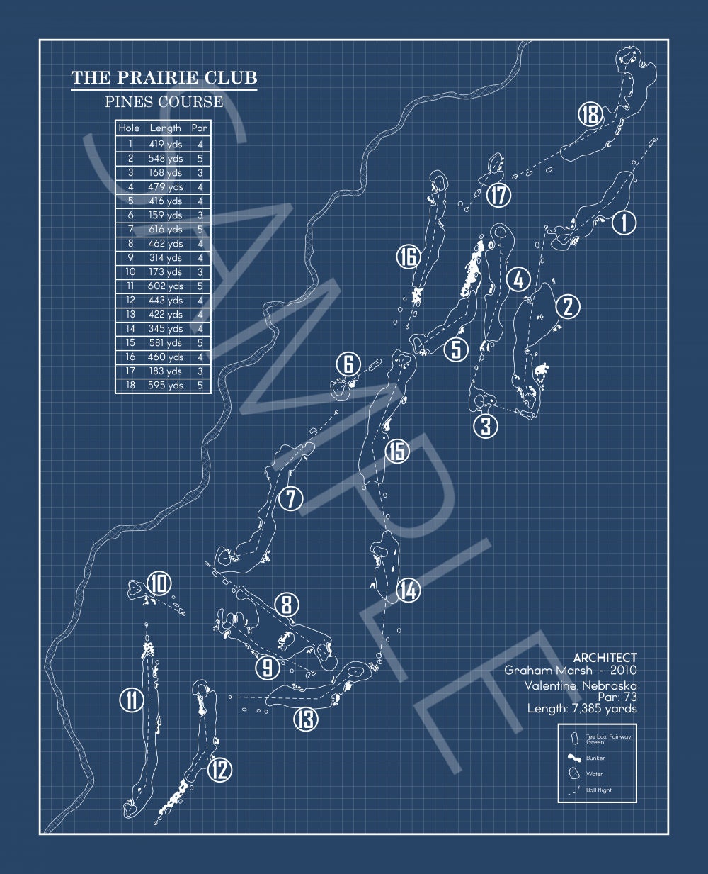 The Prairie Club Pines Course Blueprint (Print)
