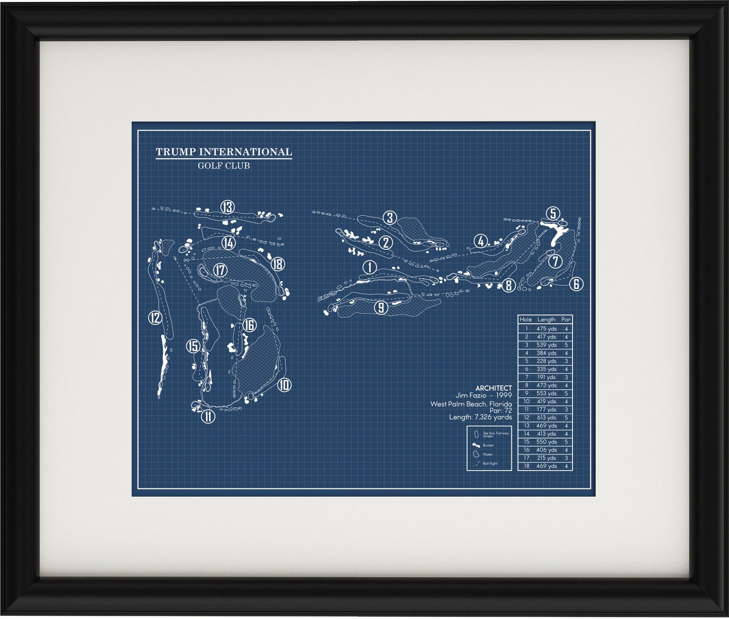 Trump International Golf Club Blueprint (Print)