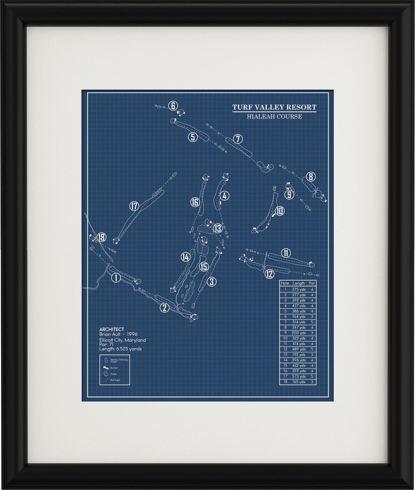 Turf Valley Resort Hialeah Course Blueprint (Print)