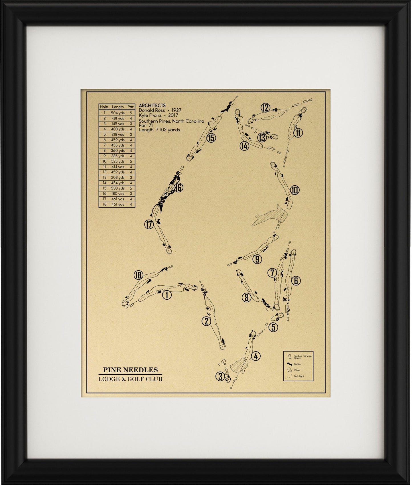 Pine Needles Lodge & Golf Club Outline (Print)