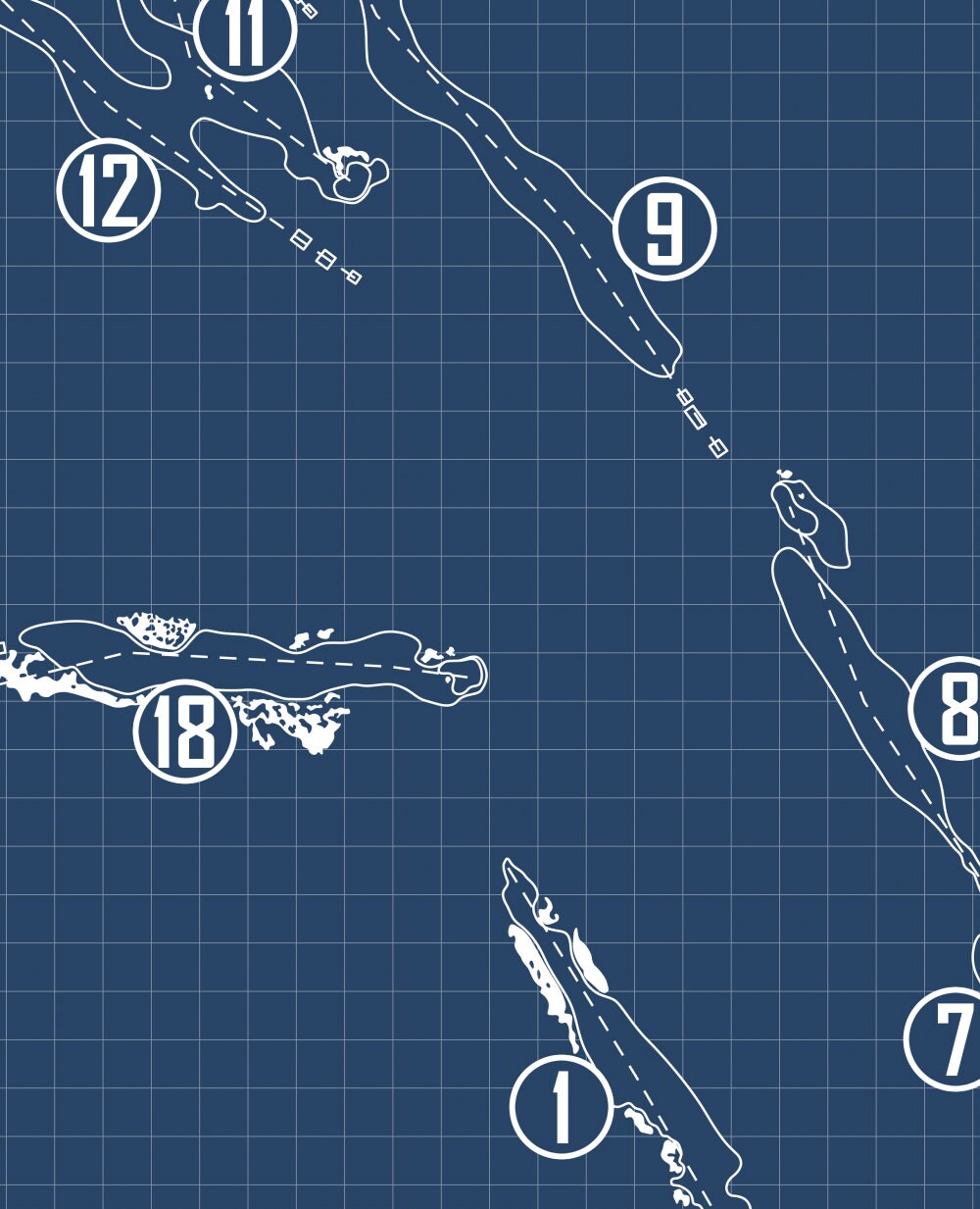 Monterey Peninsula Country Club Dunes Course Blueprint (Print)