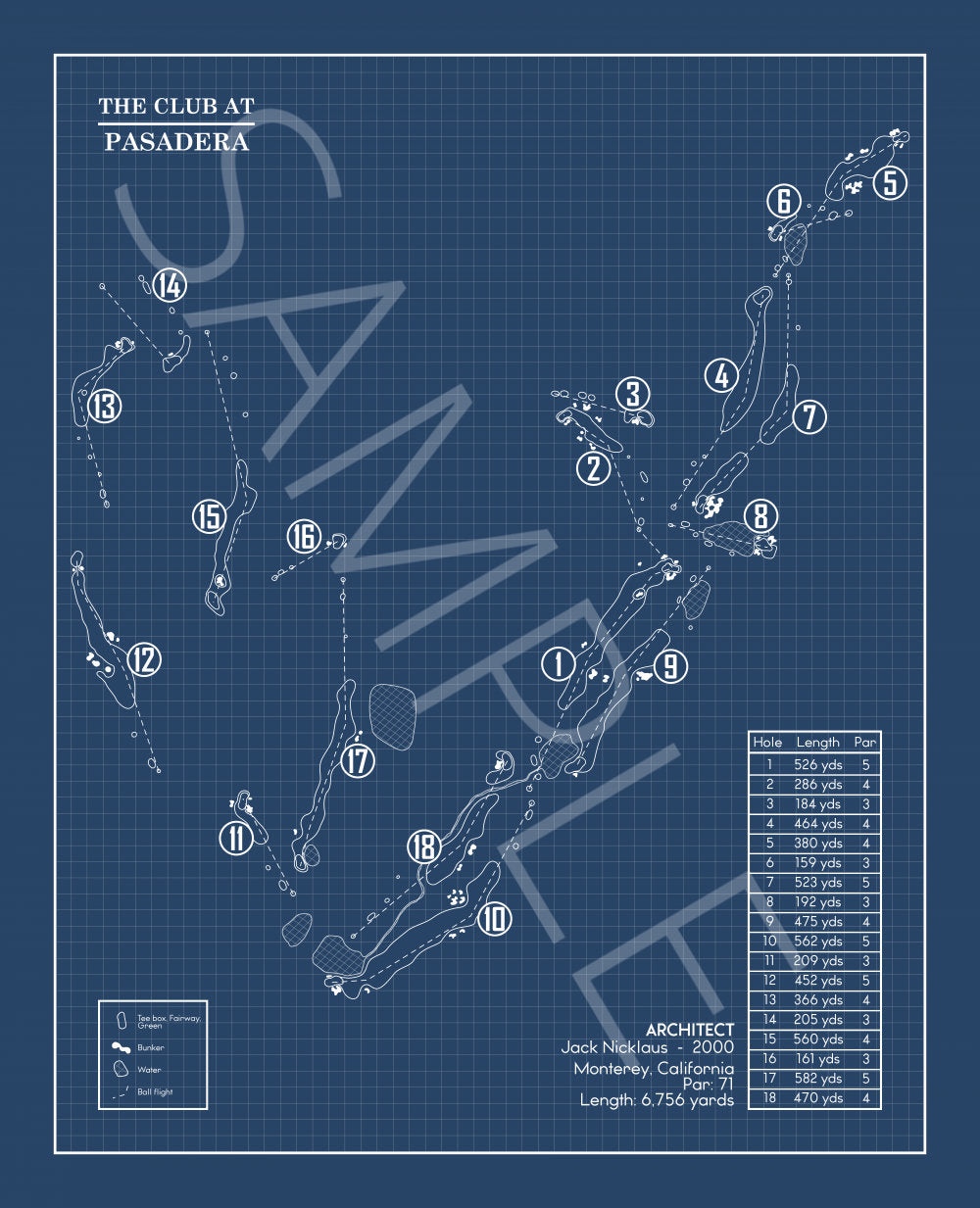 The Club at Pasadera Blueprint (Print)